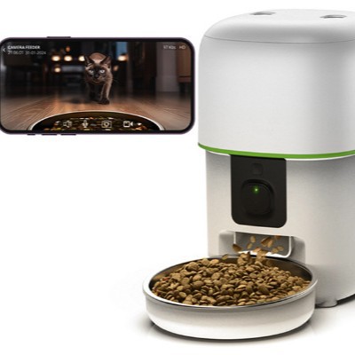 Wholesale OEM/ODM White Cute 2L/4L Video Automatic Feeder for Cat with Programmable Timer for Precise Scheduled Pet Meals