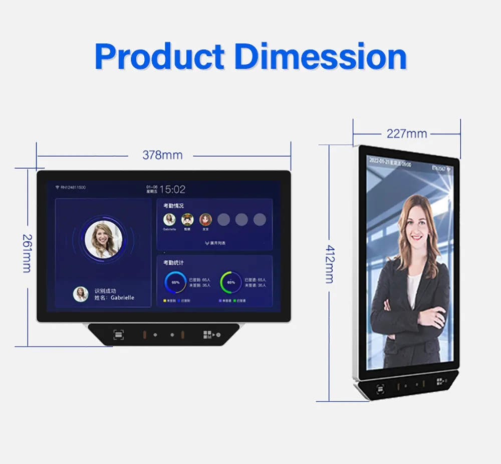 Anti-Cheating Cloud Management Android Smart Aluminum Alloy RFID Qr Code Access Control Face Recognition Attendance System for Staff Entrance