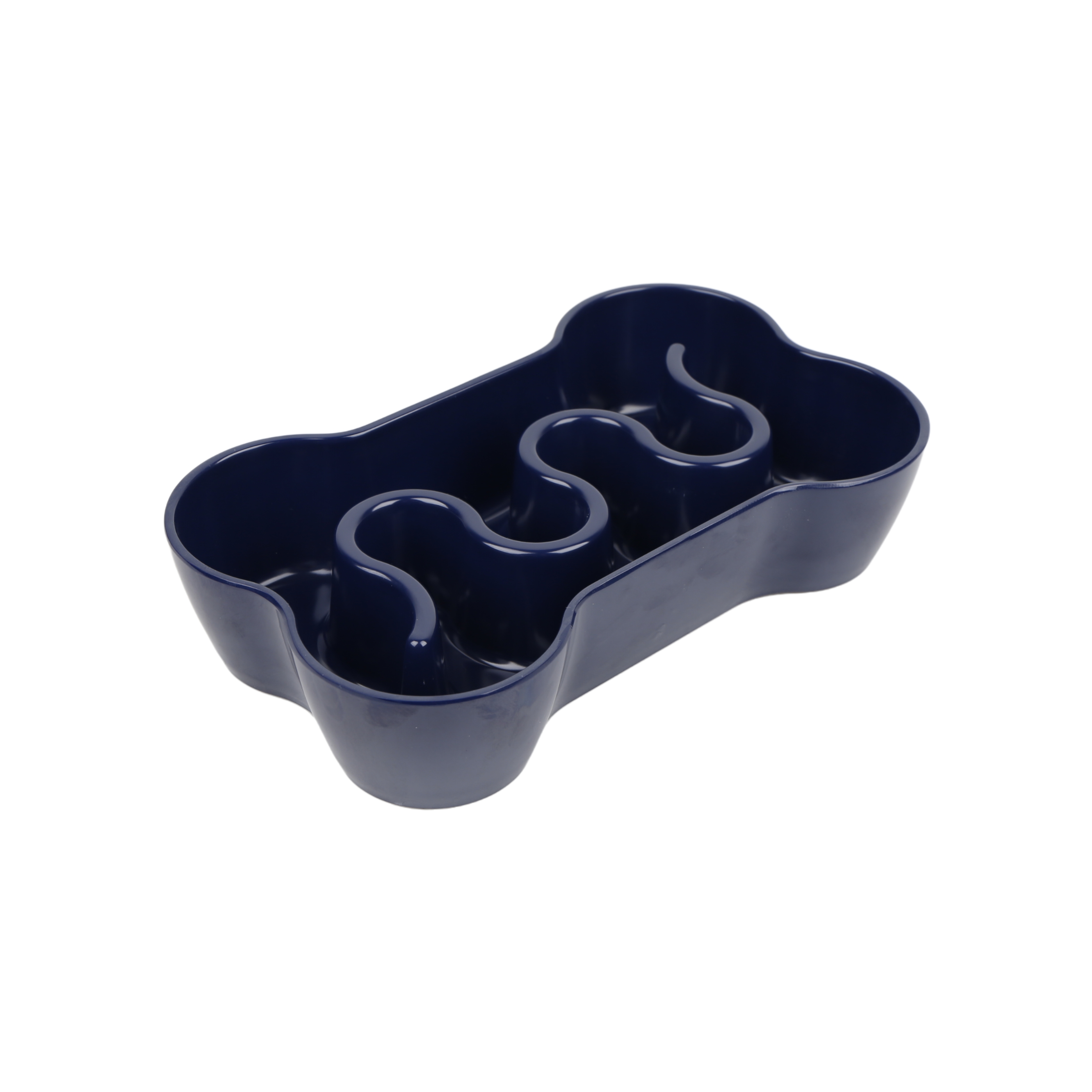 Slow Feeder Dog Bowl Rounded Shape Plastic Solid Pattern Anti Obesity Design for Healthy Weight Control Pet Feeding