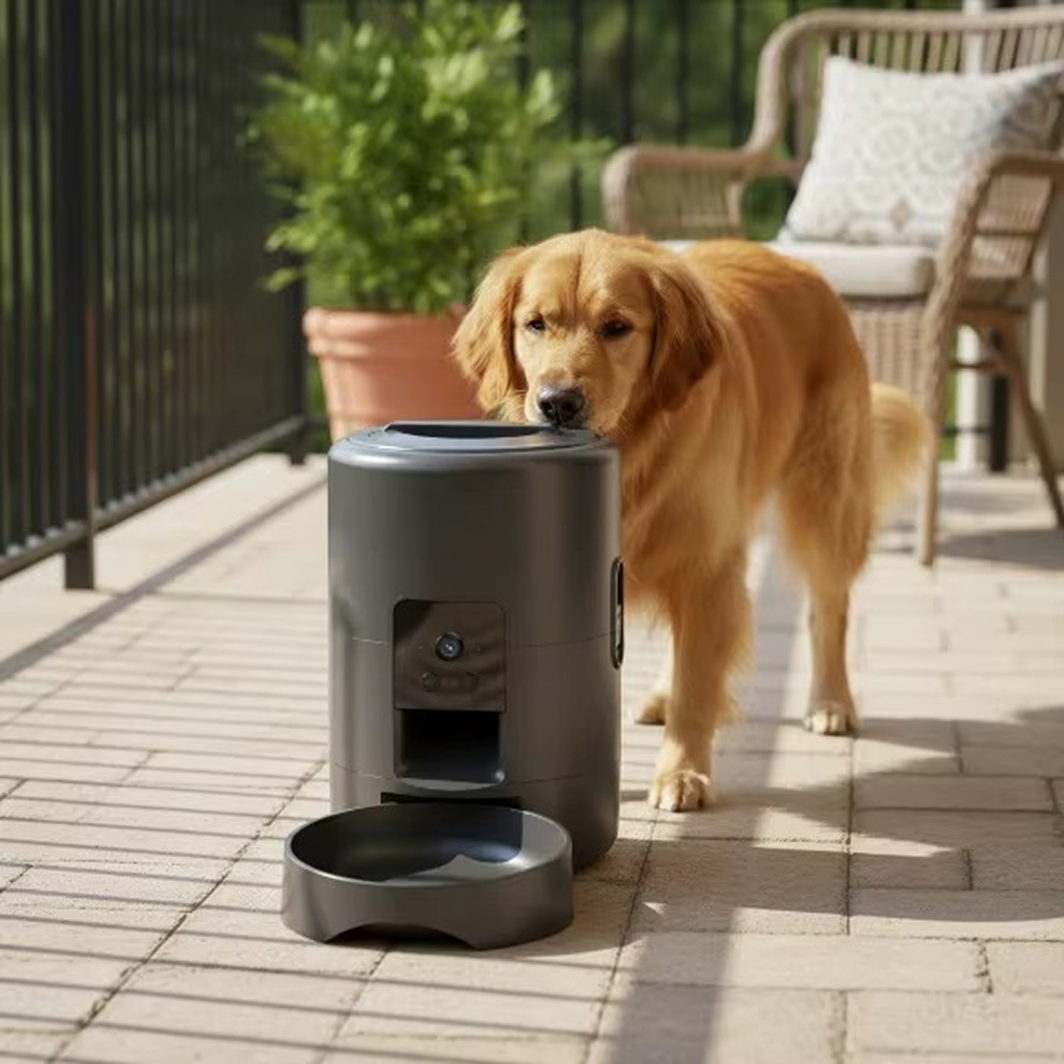Sudex Q0292L Auto Cat Dog Feeder Camera Smart WiFi App Timed Dry Food Dispenser Diet Portion Meal Control Plastic Solid