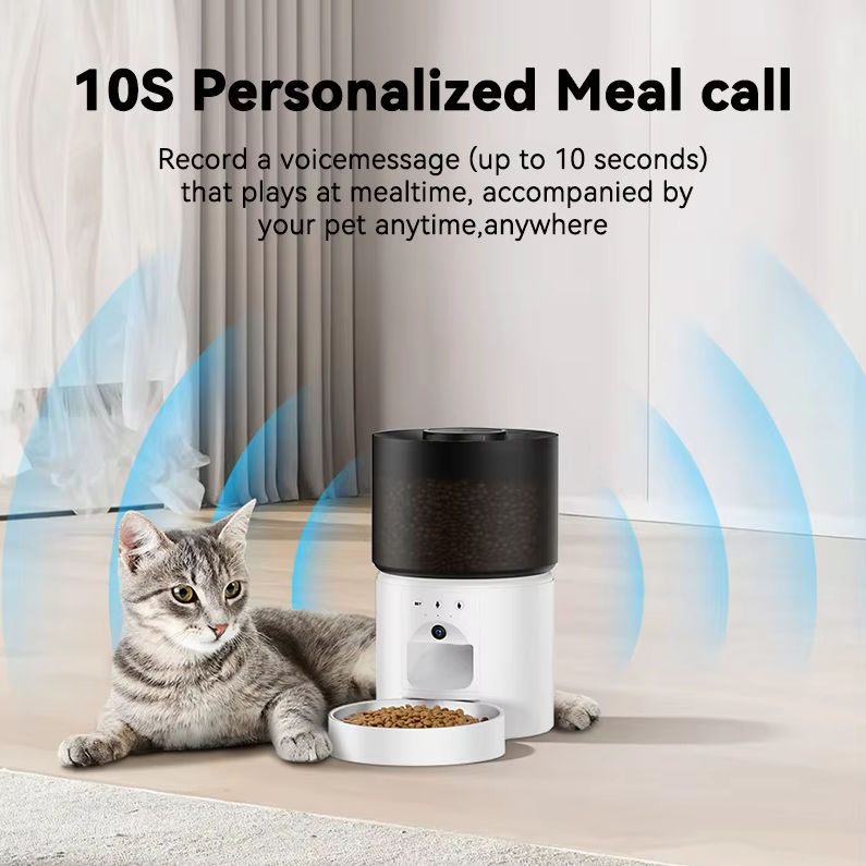 Automatic Dry Food Dispenser Intelligent Pet Feeder Wifi Remote Timing Portion Feeding Dual Power Standby Design for Indoor