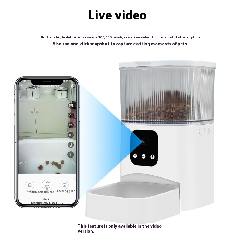 Automatic Smart Pet Feeder with Wifi Mobile Phone App Remote Voice Control Monitoring Camera Timer Feeding 3L for Home Pet Use