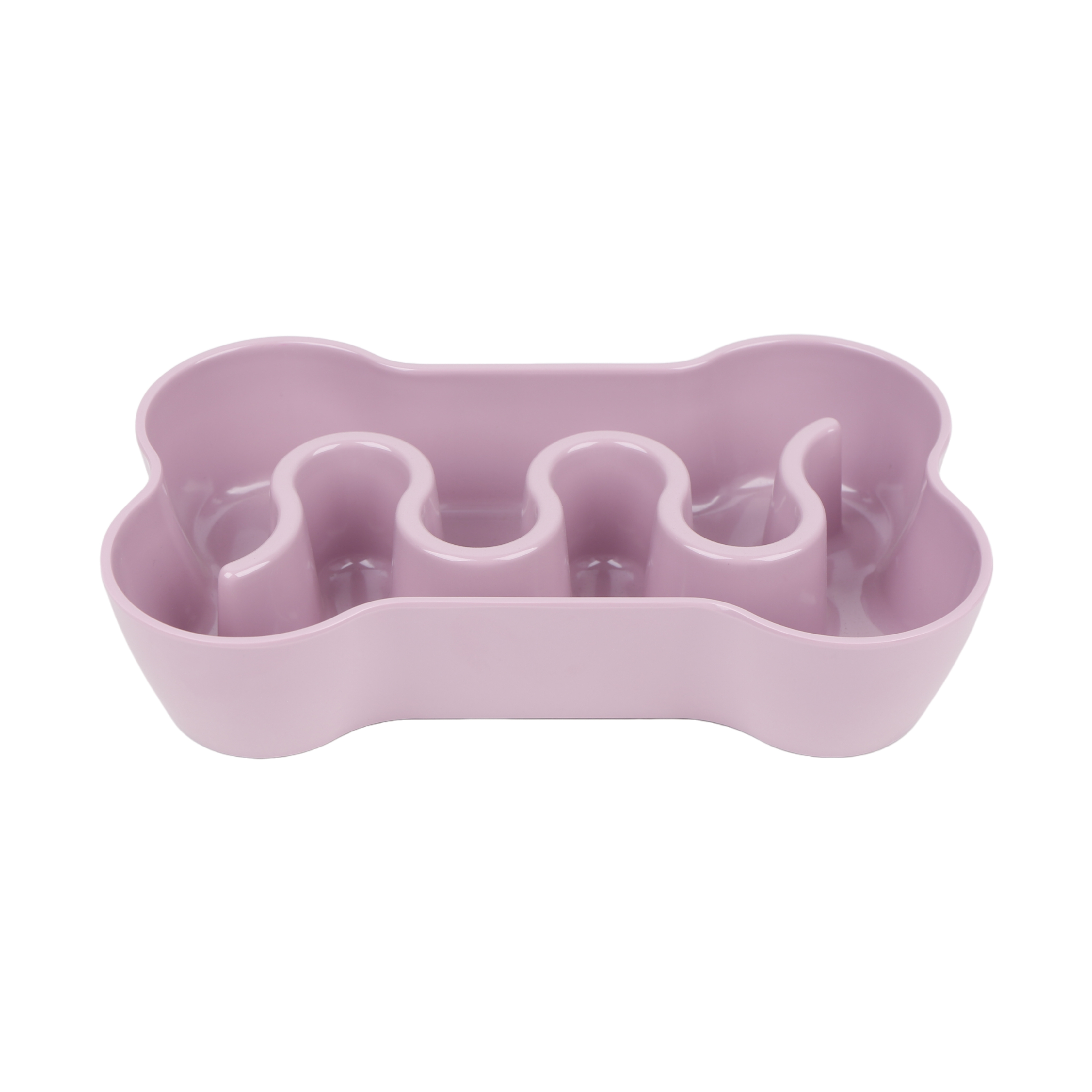 Slow Feeder Dog Bowl Rounded Shape Plastic Solid Pattern Anti Obesity Design for Healthy Weight Control Pet Feeding