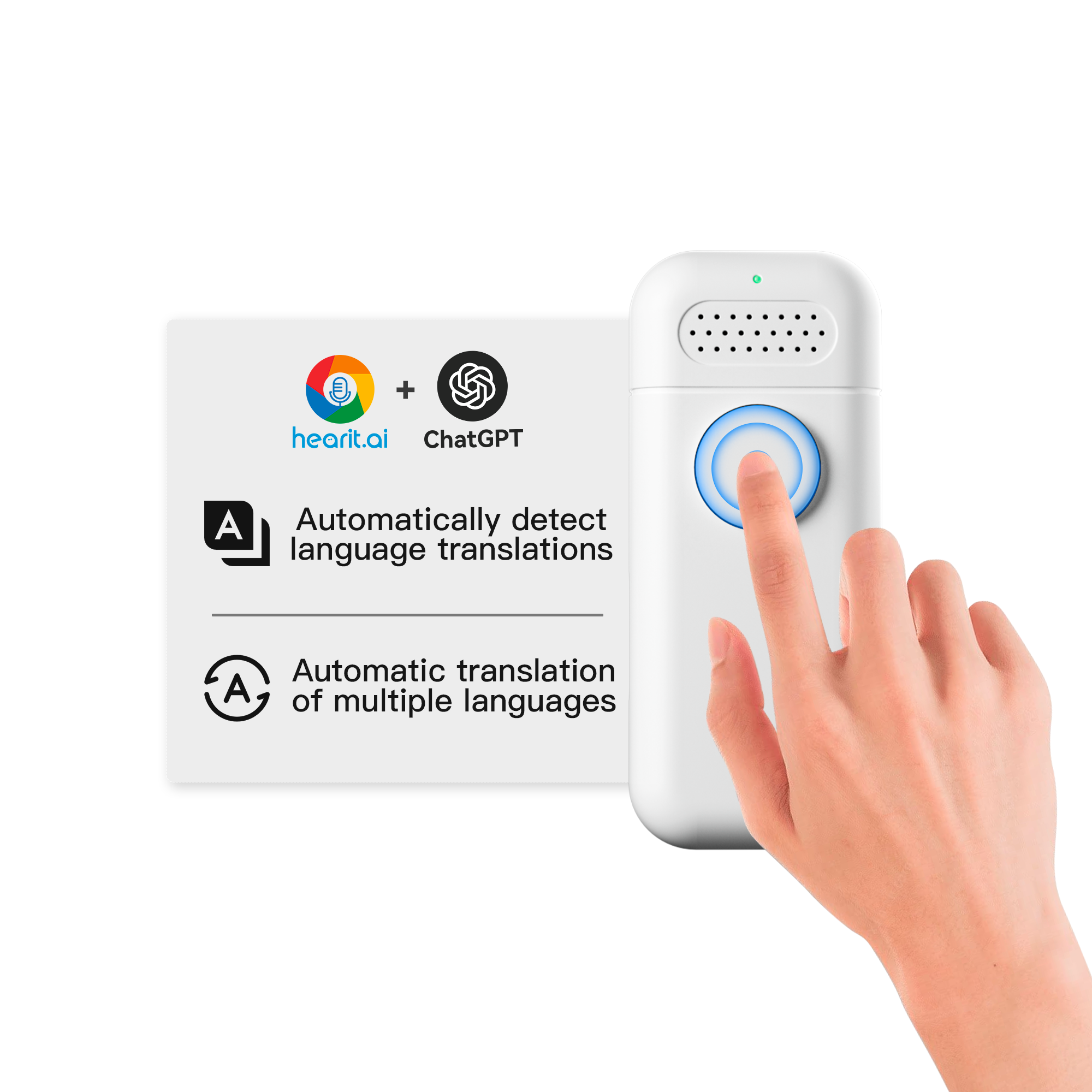 ChatGPT AI Smart Intercom Microphone Carry AI Assistant With You For Stable Connection Push-to-talk Intelligent Interaction