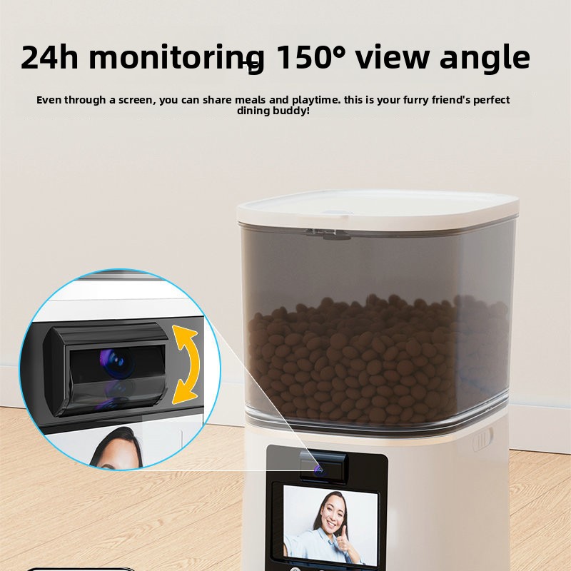 Customizable Pet Feeder Adjustable Camera Smart Automatic Feeding Two-way Video Calling AI-powered Recognition App Interaction