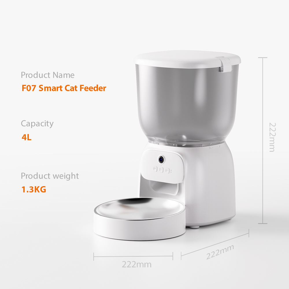 Intelligent 4L Automatic Pet Feeder Stylish Design Schedule Feeding Dogs Cats Small Animals Rechargeable Portable Stainless