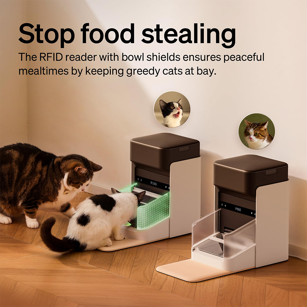 Automatic Dog Cat Feeder Personalized Meals Programmable Food Dispenser Cat Recognition Diet Tracking Multi-Pet Households