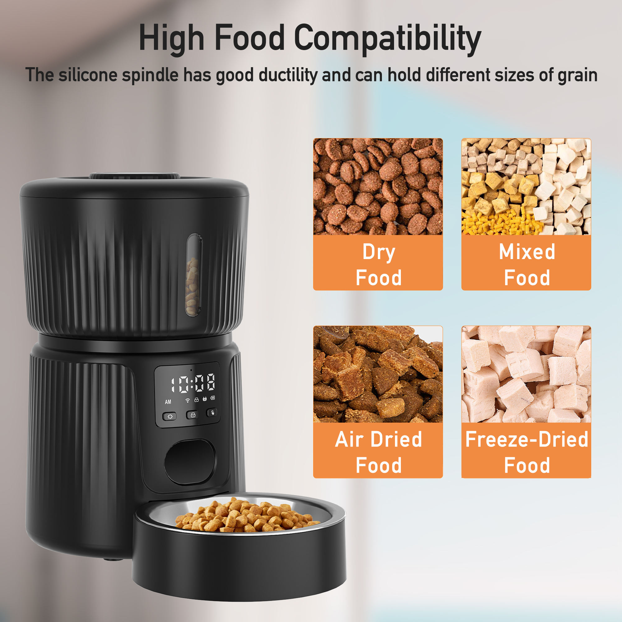 Portable Smart 3L Pet Bowls Feeders Indoor WIFI App Remote Control Automatic Dispenser for Cats Dogs 10s Voice Recording Plastic