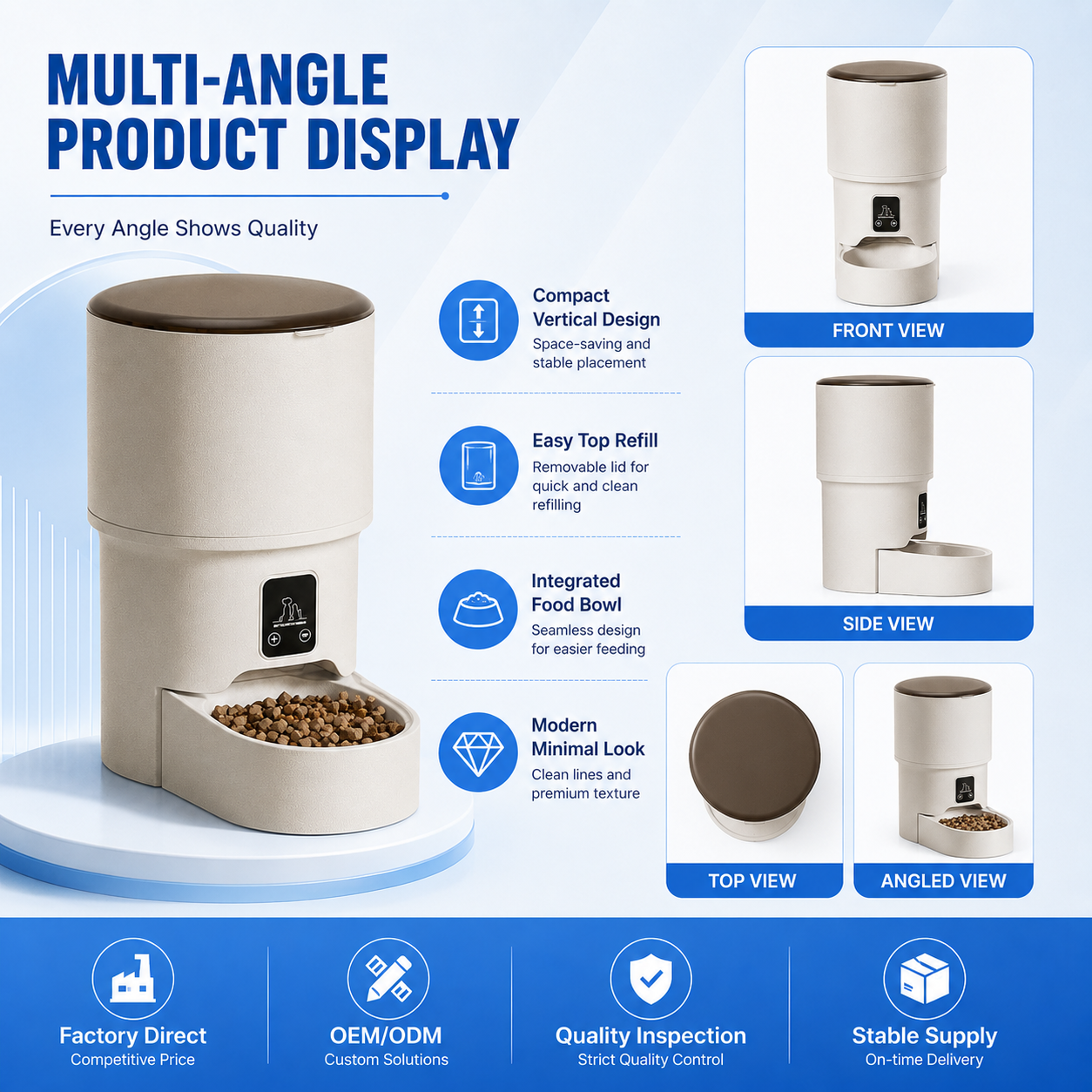 ABS Material Dual Power Supply 4L App Timed Portion Control Smart Cat Automatic Pet Bowls Feeders for Cats Dogs