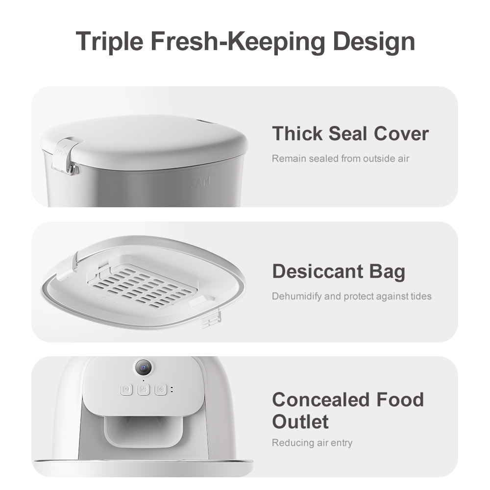 Intelligent 4L Automatic Pet Feeder Stylish Design Schedule Feeding Dogs Cats Small Animals Rechargeable Portable Stainless