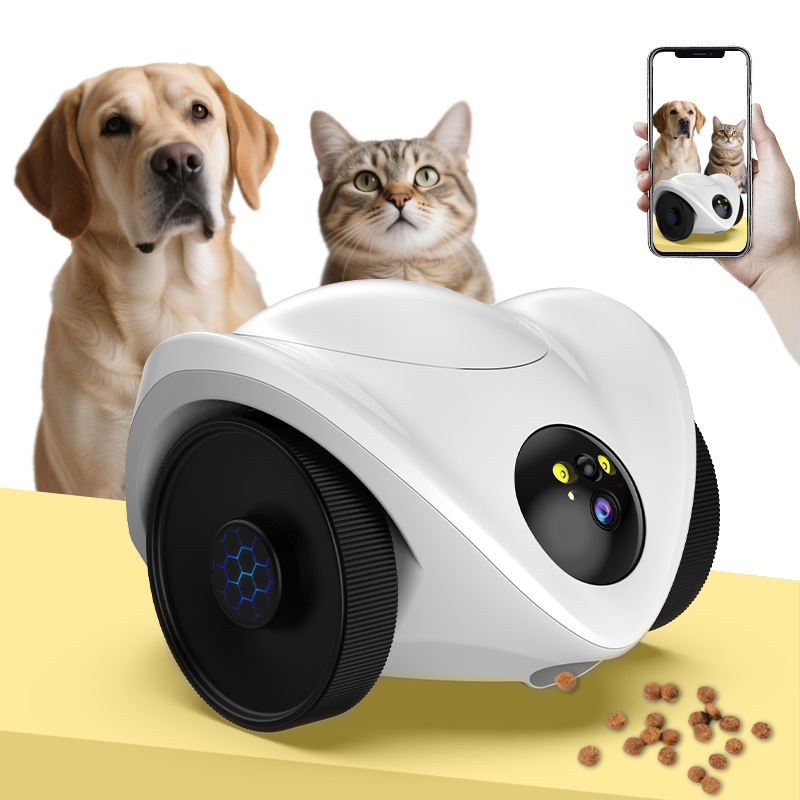 Smart Eco-Friendly Plastic Feeding &amp; Monitoring Combo Robot with Scheduling Portion Control Live Video for Pet Diet Management