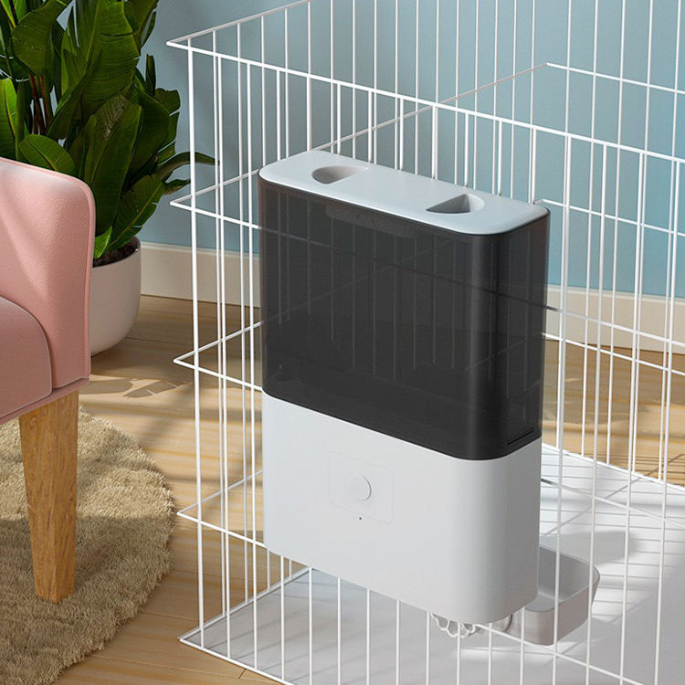 OEM 2.3L Plastic Pet Feeder Smart Button Remote Portion Control Timed Feeding Hanging Cage Design for Convenient Pet
