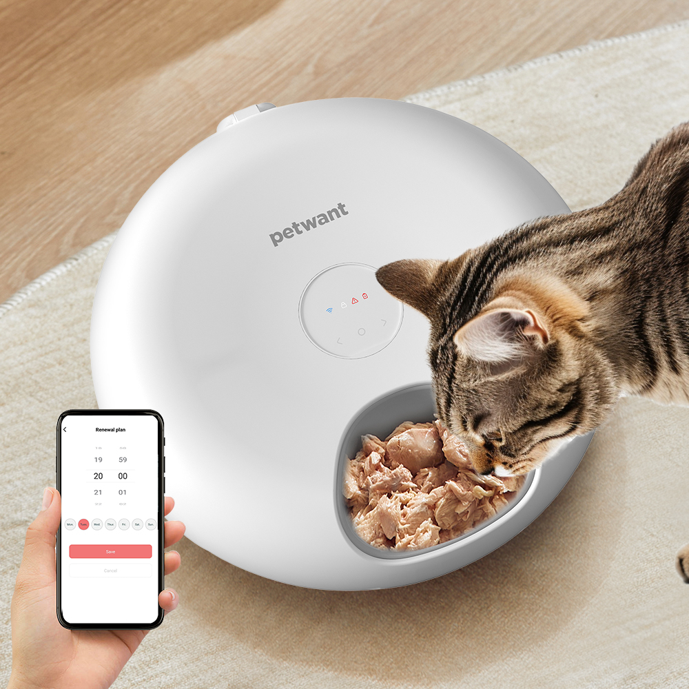 New Series Wireless Automatic Cat Feeder Wet Food Refrigerated Dog Smart Feeder with Battery