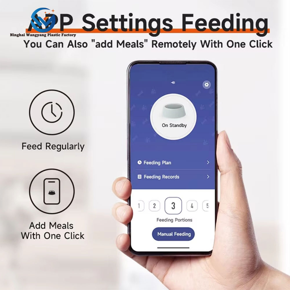 Modern Automatic Pet Feeders Eco-Friendly Timed Cat and Dog Food Dispensers with Voice Recorder Charge Source
