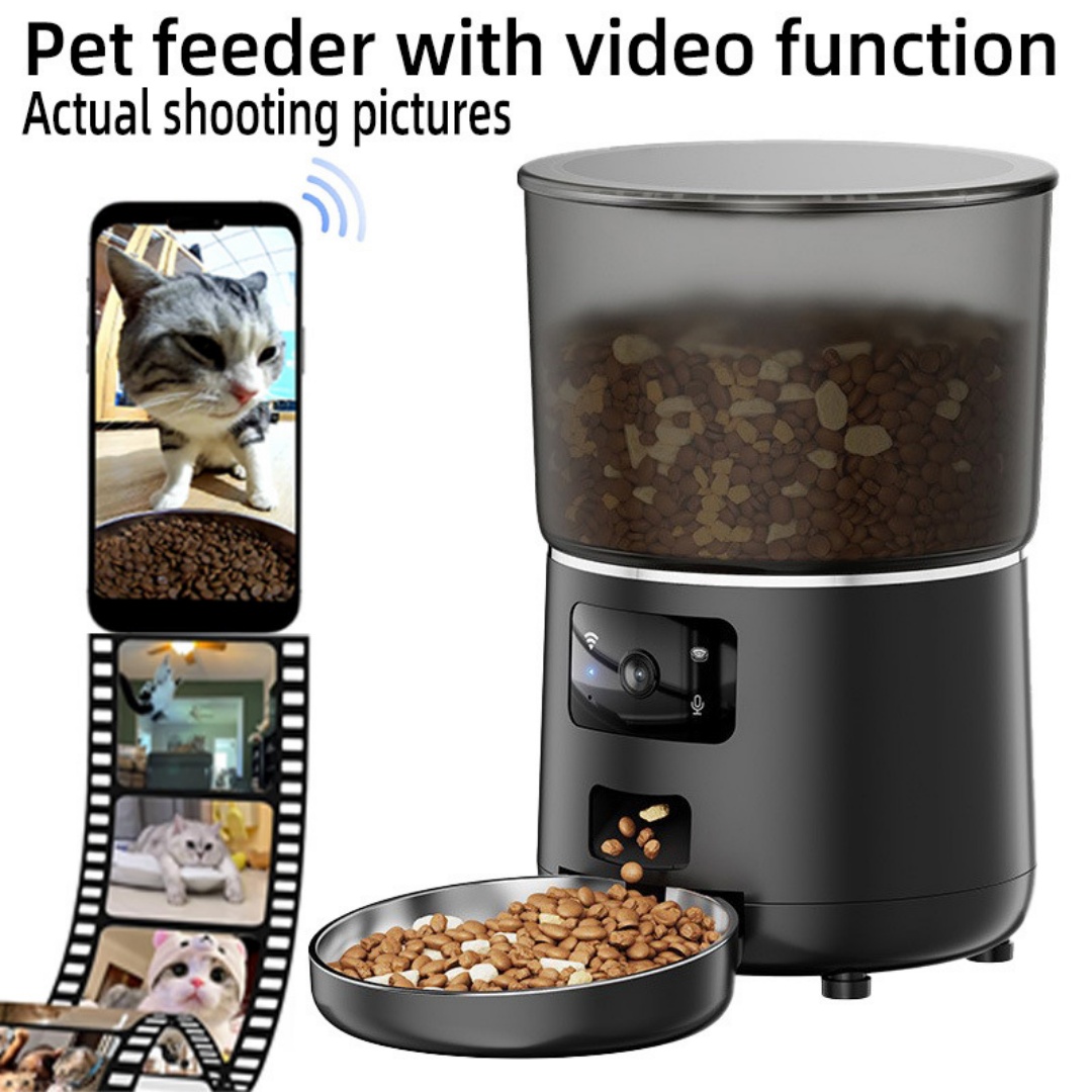 Large Capacity Automatic Cat Feeder ABS En-Friendly Wifi Intelligent Remote Voice Video Monitoring Cats and Dogs Modern