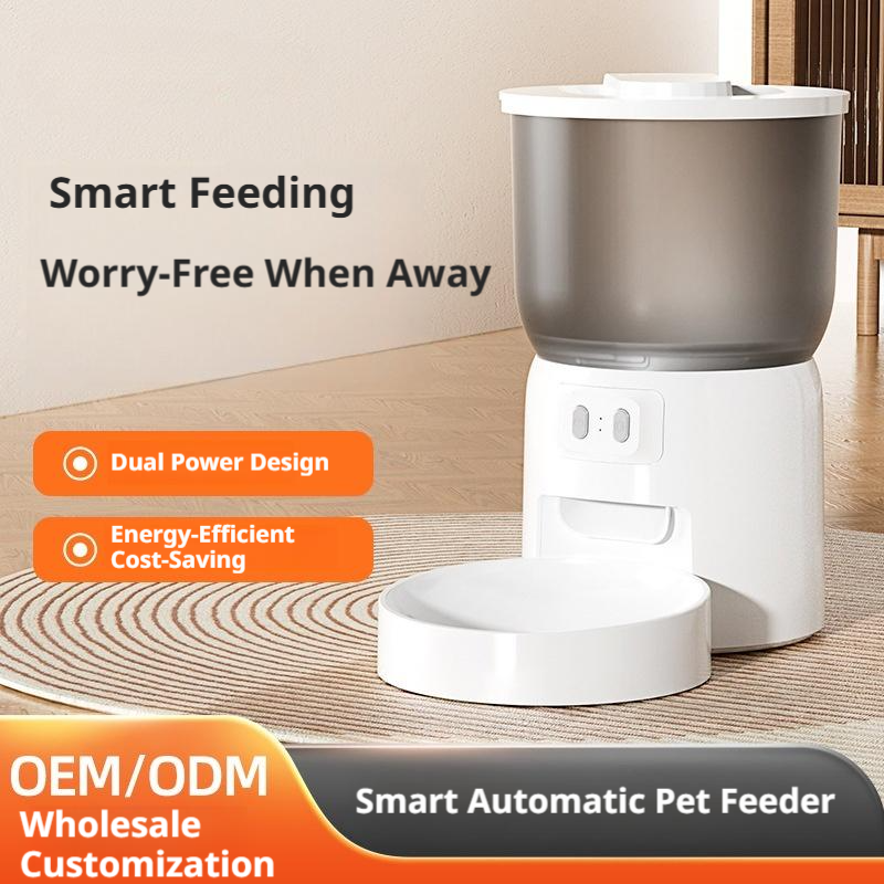 2025 New Smart 720p HD 4L Plastic Camera Real-Time Food Monitoring Voice Recorder Food-grade ABS Smart Pet Feeder