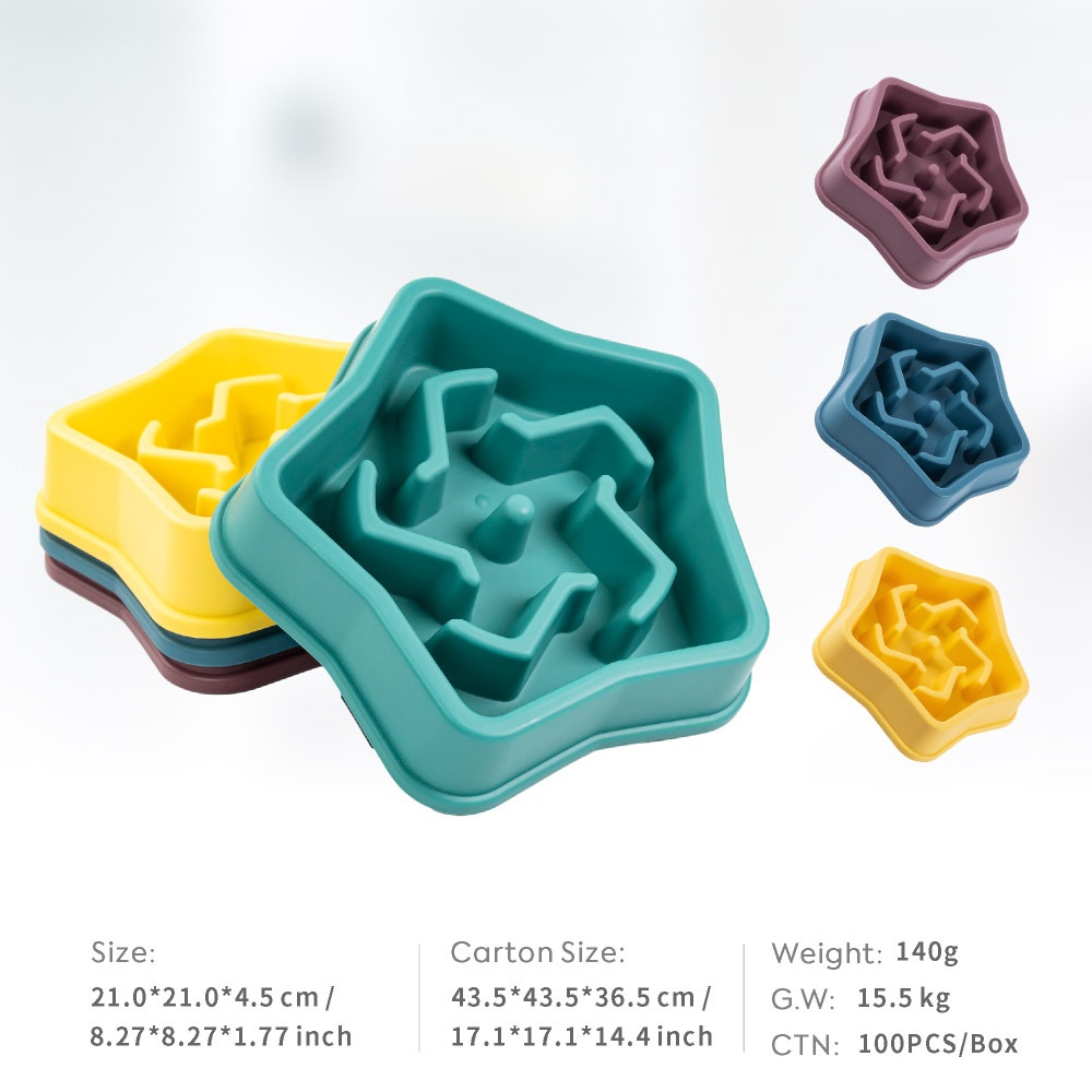 New Design Slow Feeder Dog Cat Pet Water Food Bowl Anti-gulping Lick Prevent Obesity Slow Down Eating Dish