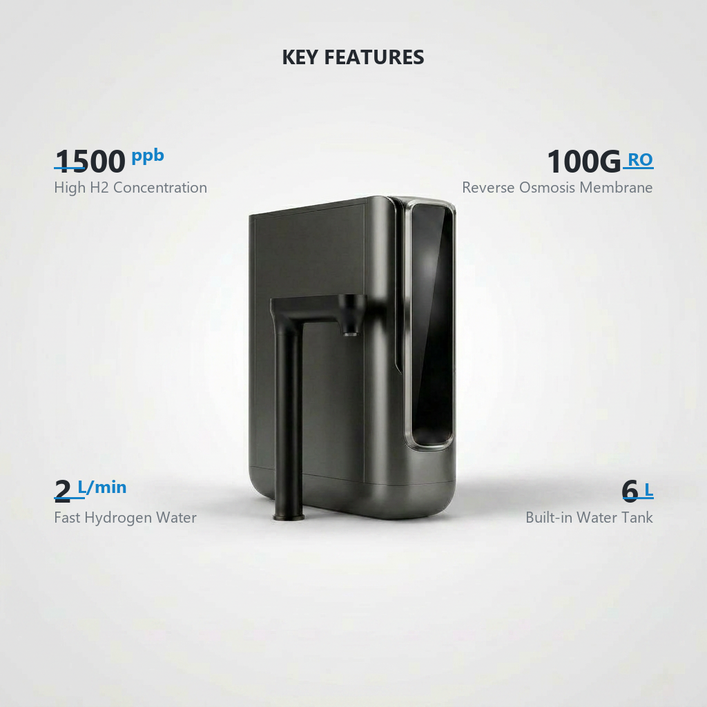 New Design SPE PEM Molecular Hydrogen Water Filter Reverse Osmosis Hydrogen Water Under Sink RO Water Purifier Dispenser Machine
