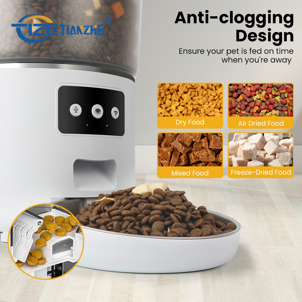 TIZE Pet Supplies Top Sell APP Remote Control Microchip Dog Wifi Cat Food Dispenser Feeder Camera Smart Automatic Pet Feeder