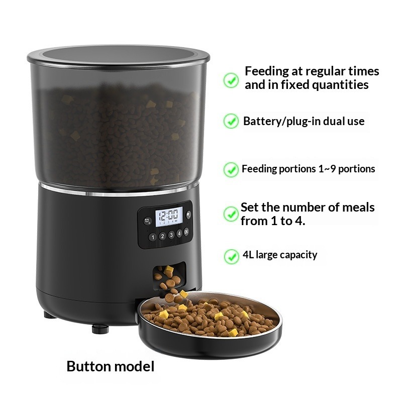 ABS En-Friendly 4L Large Capacity Automatic Cat Dog Feeder Charge Solid WiFi Intelligent Remote Voice Video Monitoring Pet Food