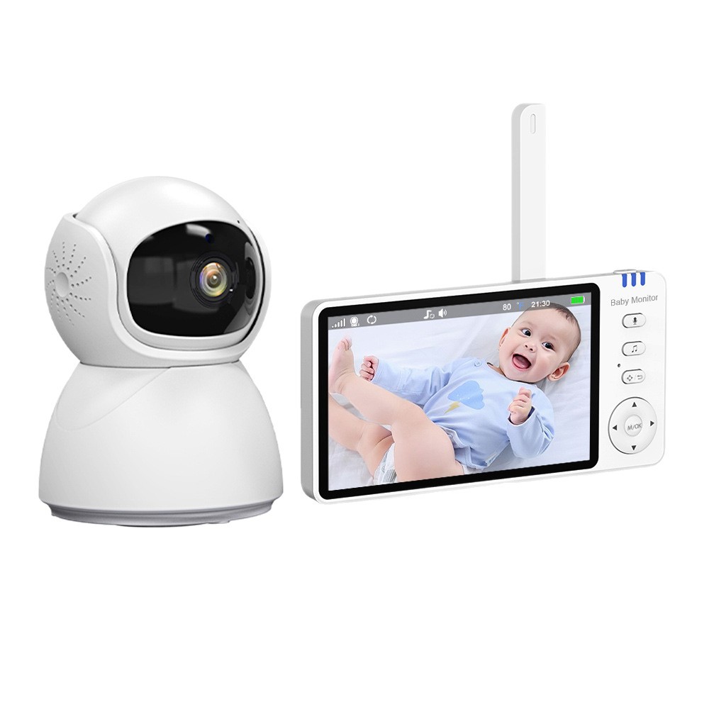720P Display 5\" Baby Phone Camera 2.4G Wireless Two-Way Audio Nanny Feeding Alarm Temperature Sensor Video Baby Monitor