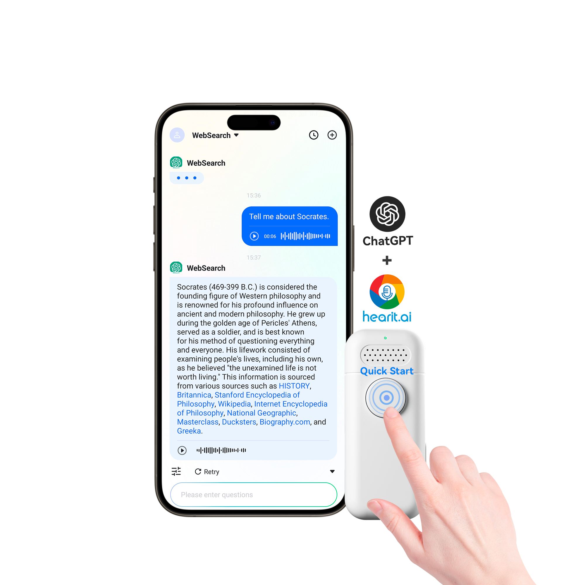 ChatGPT AI Smart Intercom Microphone Carry AI Assistant With You For Stable Connection Push-to-talk Intelligent Interaction