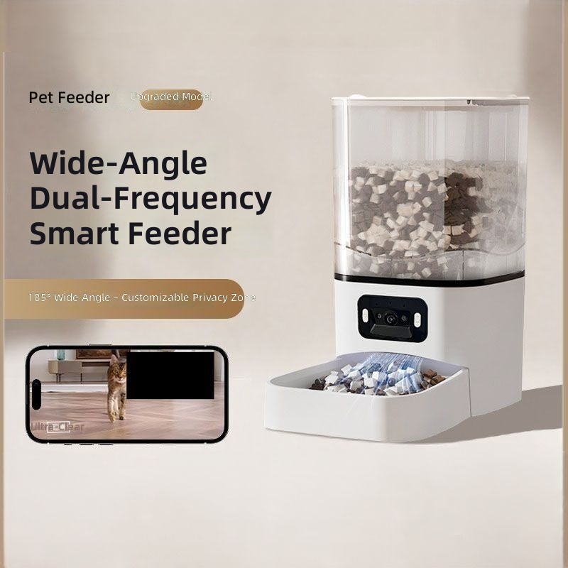 6L Tuya Wifi Smart Pet Feeder HD 1080P Camera Automatic Dog Cat Food Dispenser Two Way Audio Voice Interaction Plastic Charge