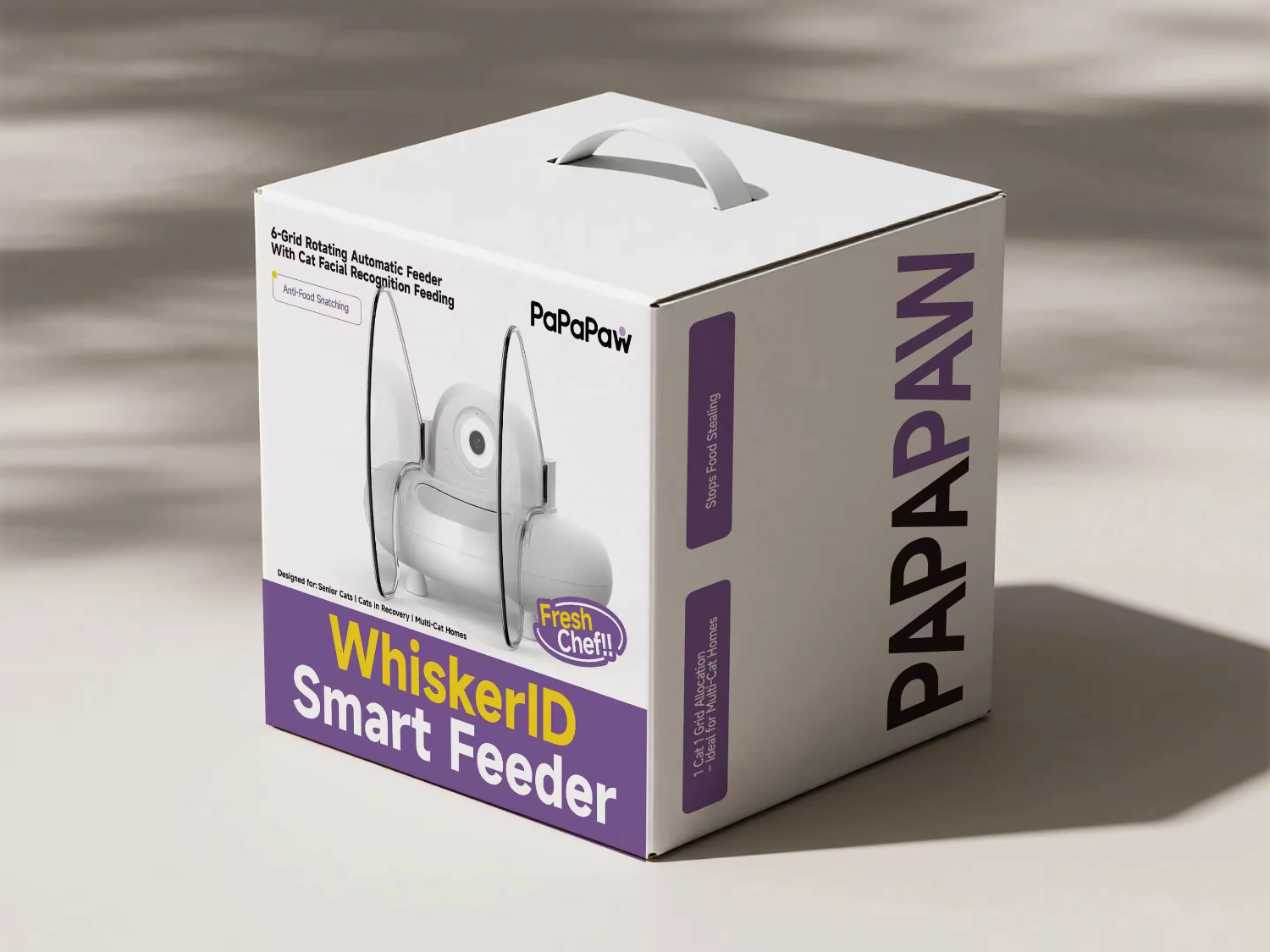 OEM/ODM Smart Multi Cat Automatic cat Feeder Wet Food AI Facial Recognition 6 Meal Rotating Tray Wifi APP Pet Feeder Automatic