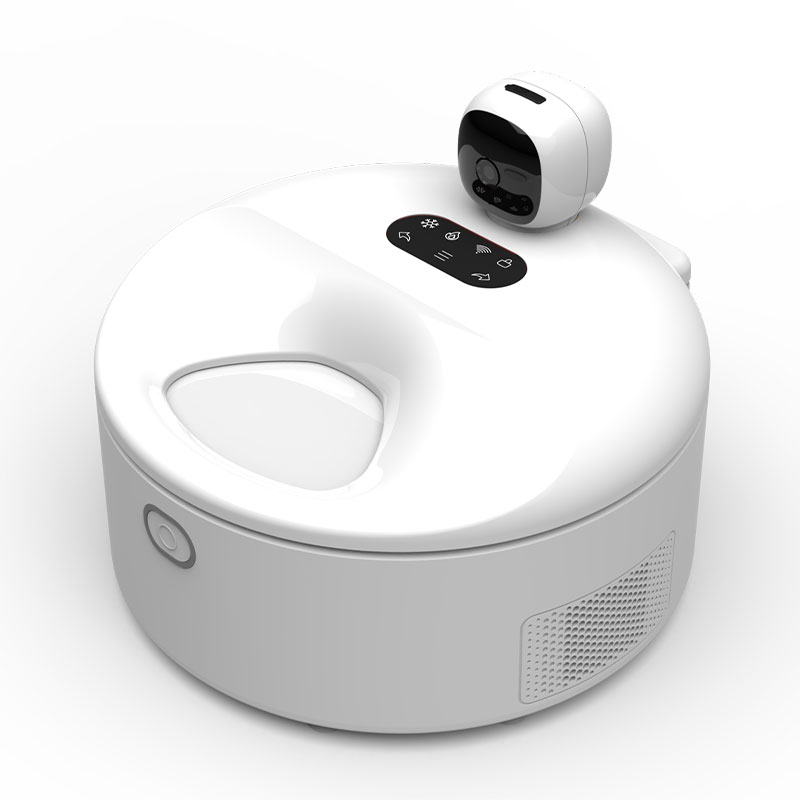 Professional Preservation Serving Interactive Refrigerated Heated Smart Pet Feeder Cooling Warm Dual Wifi Charge Plastic