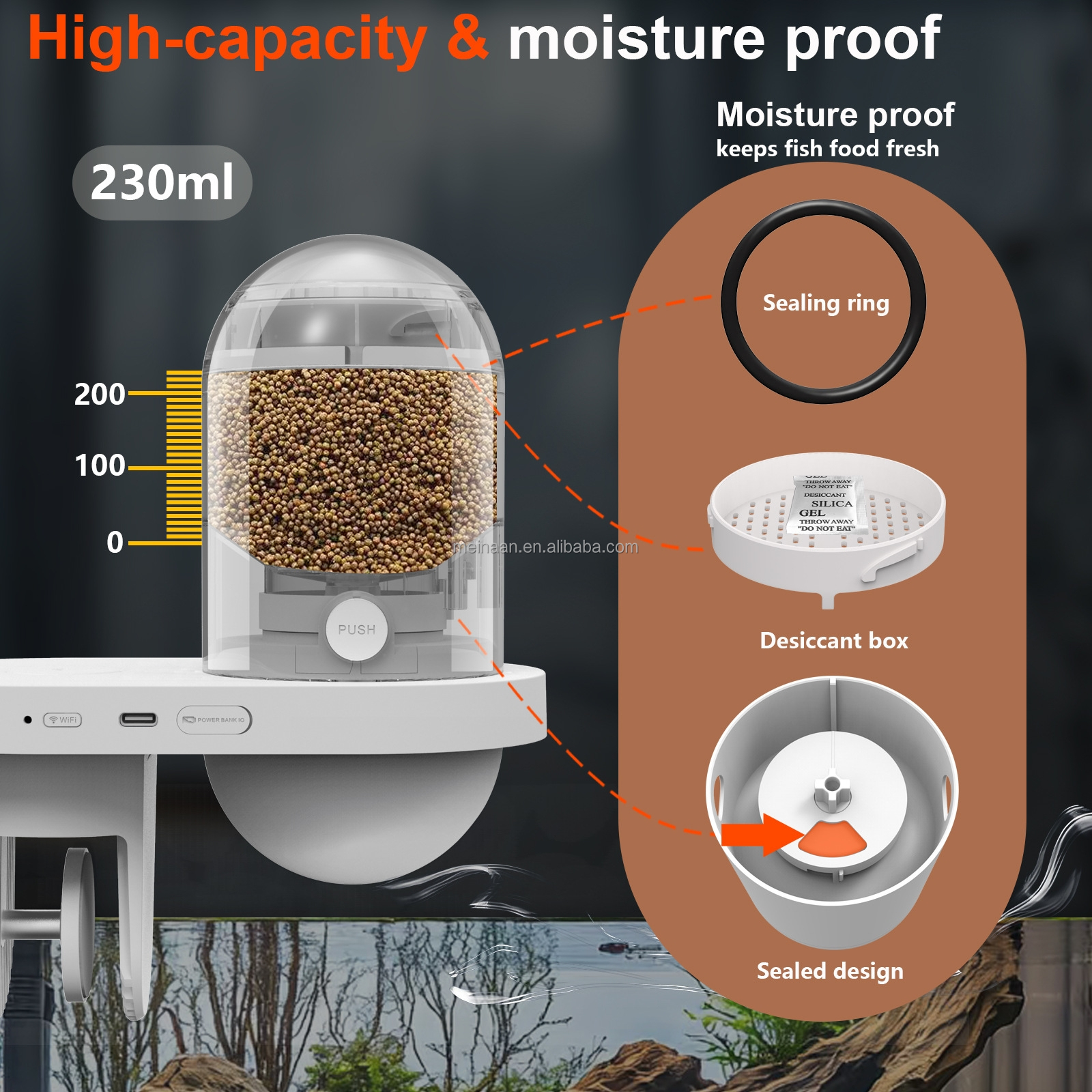 New Trend 4MP 2K HD Night Vision Time Feeding Camera 2.4G 5G Dual Band WiFi Visual Fish Feeder Camera