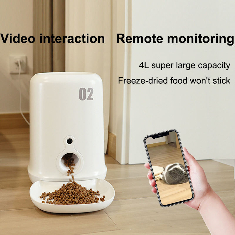 AI Voice Control Smart Pet Feeder with Removable Food Tank APP and Camera for Cats and Dogs Automatic Timer and Portion Feeding