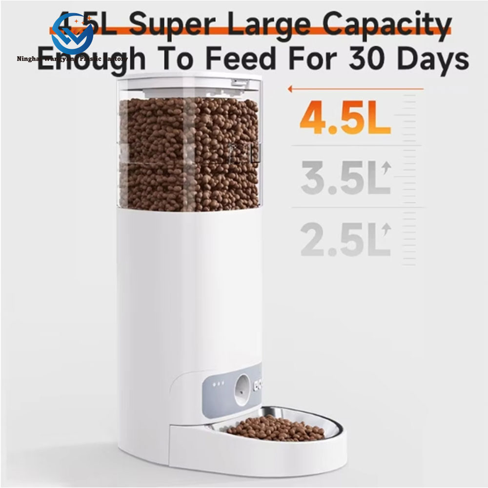 Modern Automatic Pet Feeders Eco-Friendly Timed Cat and Dog Food Dispensers with Voice Recorder Charge Source