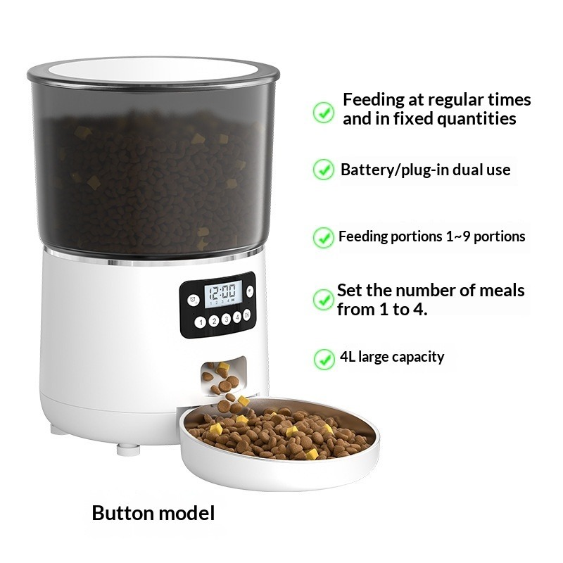 ABS En-Friendly 4L Large Capacity Automatic Cat Dog Feeder Charge Solid WiFi Intelligent Remote Voice Video Monitoring Pet Food