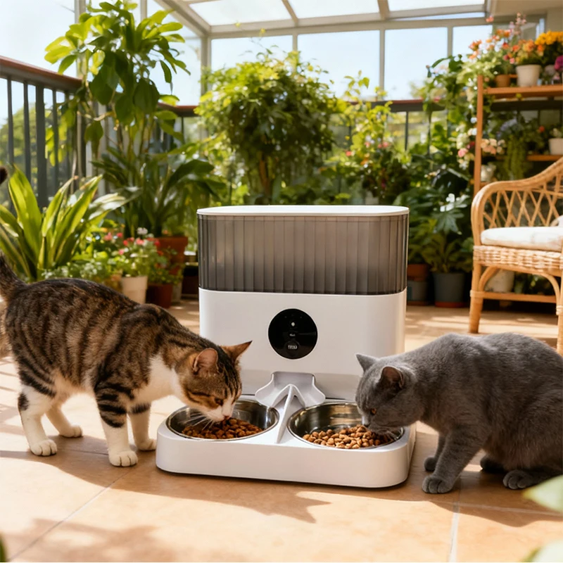 Automatic Pet Feeder - WiFi APP Control | 6L Capacity | Voice Recording For Cat &amp; Small Dog | TOHUGS