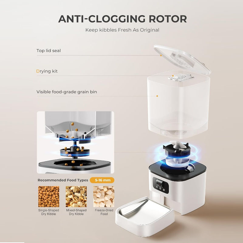 6L Tuya Wifi Smart Pet Feeder HD 1080P Camera Automatic Dog Cat Food Dispenser Two Way Audio Voice Interaction Plastic Charge