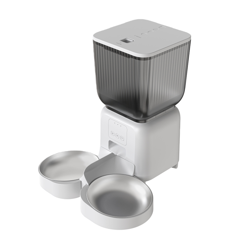 App Control Modern Plastic Automatic Dog &amp; Cat Feeders 4.5L Smart Food Dispenser With Double Bowls For Separate Pet Feeding