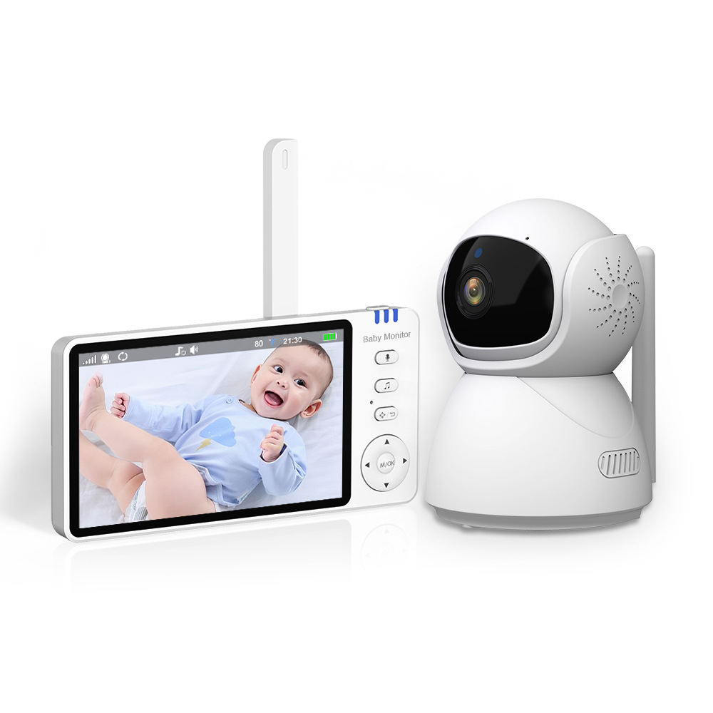 720P Display 5\" Baby Phone Camera 2.4G Wireless Two-Way Audio Nanny Feeding Alarm Temperature Sensor Video Baby Monitor