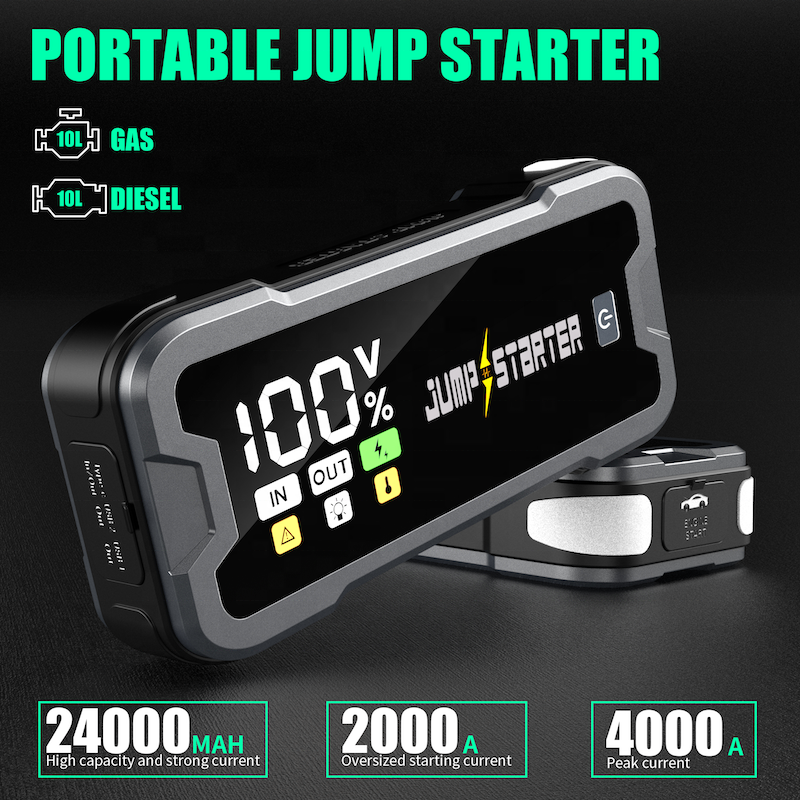 Disaster Prep 24000mAh Emergency Power Station 12V 4000A Backup Battery System With HD Display SOS Beacon for Home Blackout