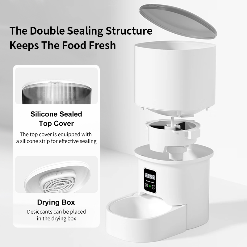 Wholesale Custom Smart Pet Feeder 4L Large Capacity APP Remote Control Timed Portion Dispensing Automatic Cat Dog Food Bowl