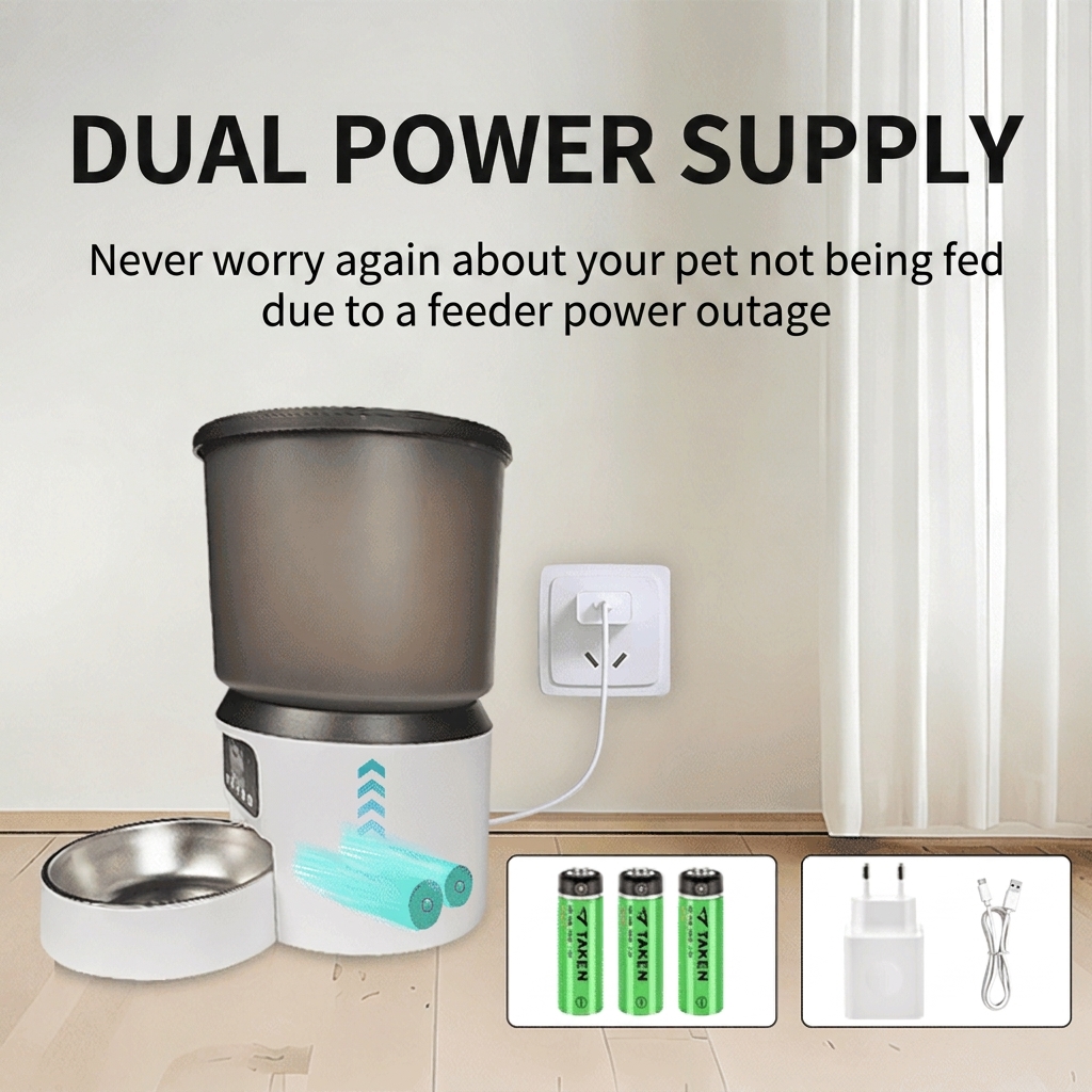 New Design Intelligent Robot Cat Dog Bowl Food Dispenser Wifi APP Automatic Pet Feeder 3 Meal Timing Automatic Voice Playback