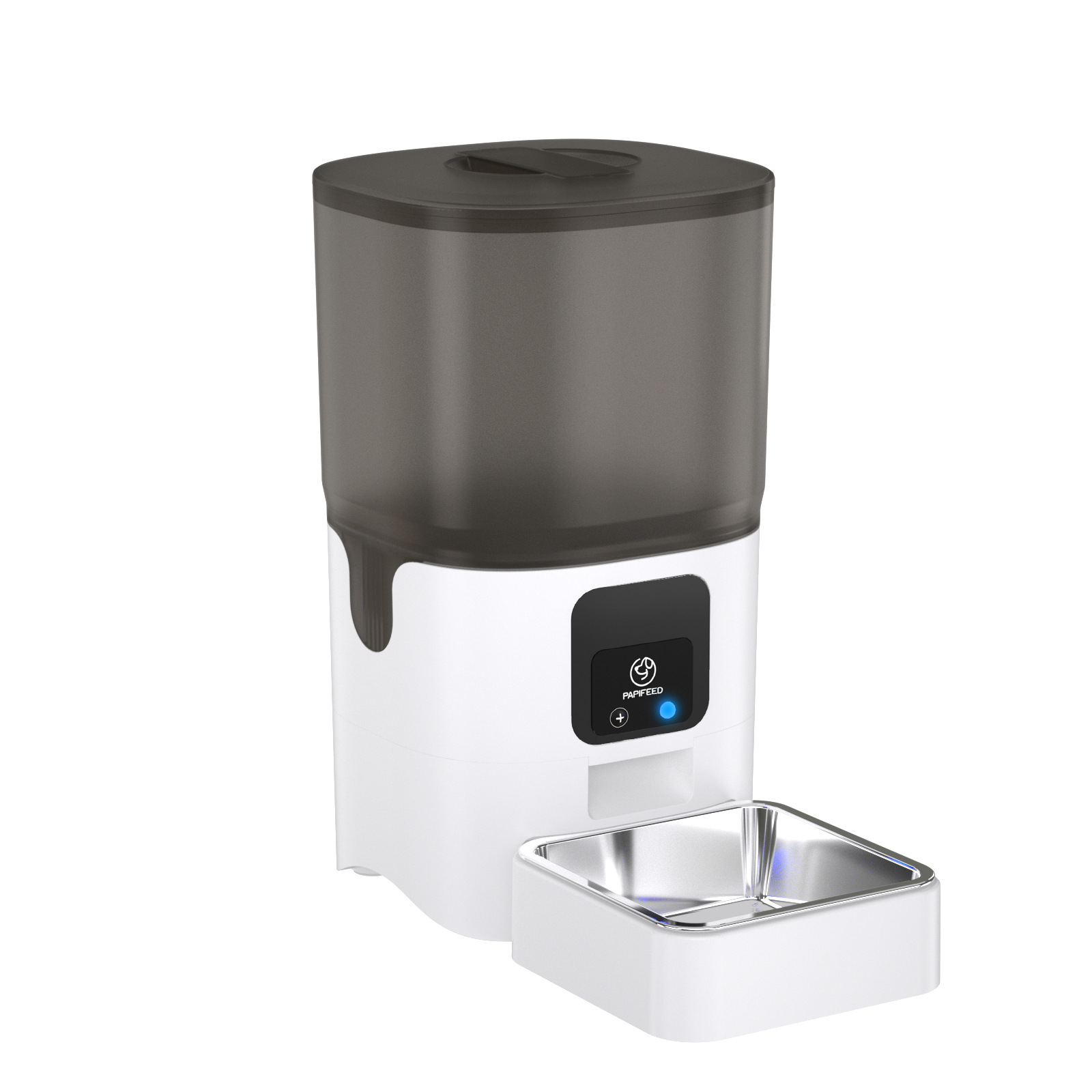 6L Premium Stainless Steel &amp; Plastic Automatic Dog Feeder with Remote Control App Battery Powered for Precise Portion Feeding