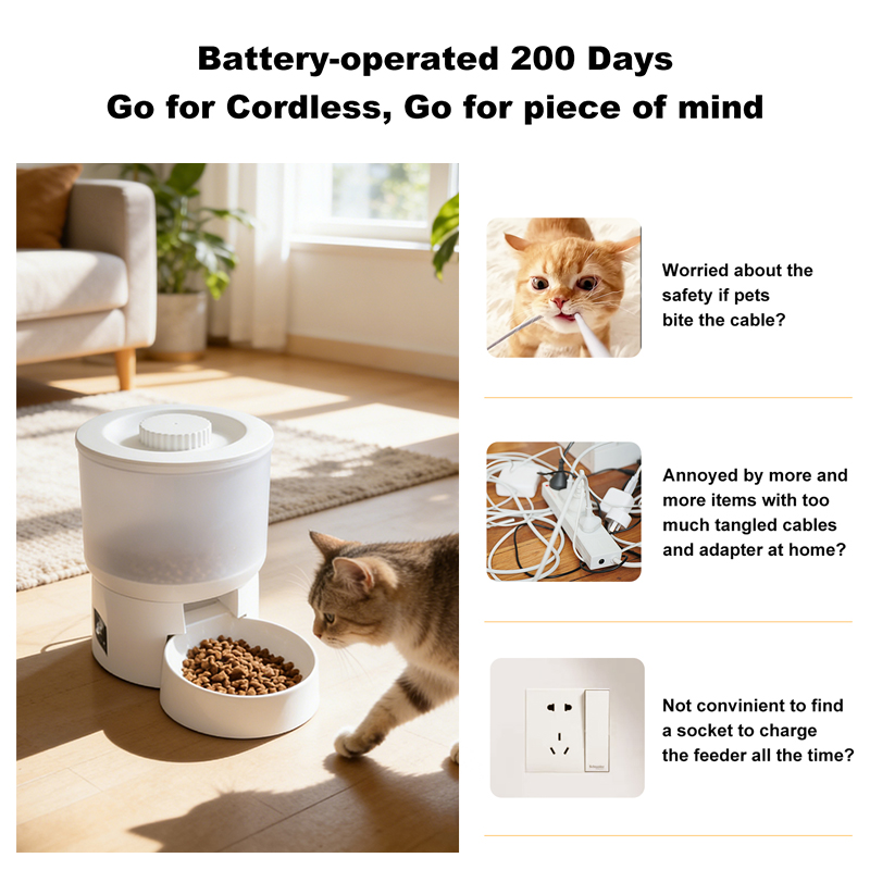 Automatic Pet Feeder Button Control Timed Portion Food Dispenser Pet Bowls Feeders Pet Accessories for Cats Small Dogs Animals