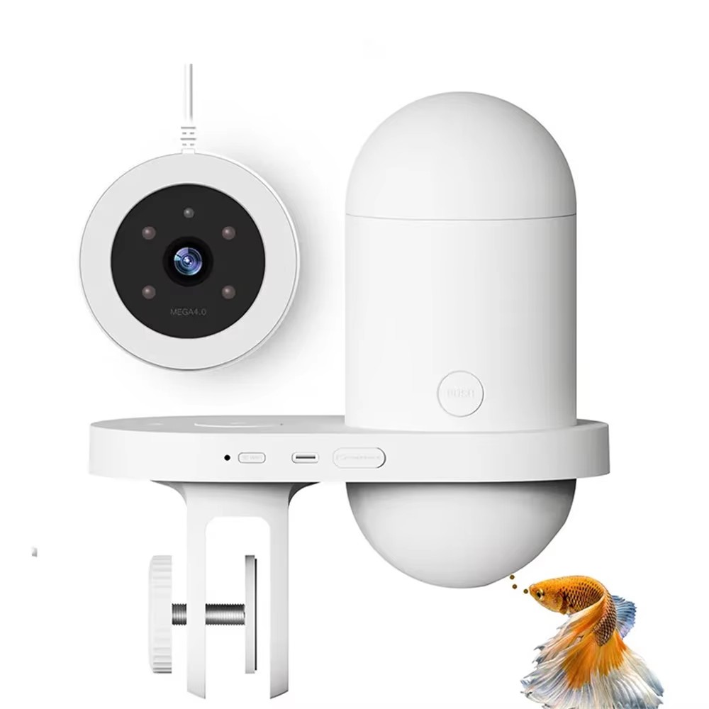 Intelligent Visual Fish Feeder 2K HD Automatic Fish Tank Camera System APP Controlled Remote Monitoring Equipment
