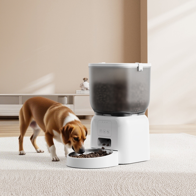 Smart 4L Square Stainless Steel Waterproof Battery Pet Feeder Automatic Timed Bowl Tuya WiFi App Control Easy Clean Indoor Use