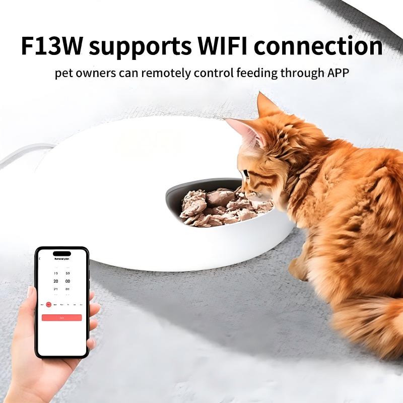 Pet Supplies Portable Plastic Automatic Cat & Dog Smart Feeder with Battery Waterproof Solid Design Refrigerated Wet Food