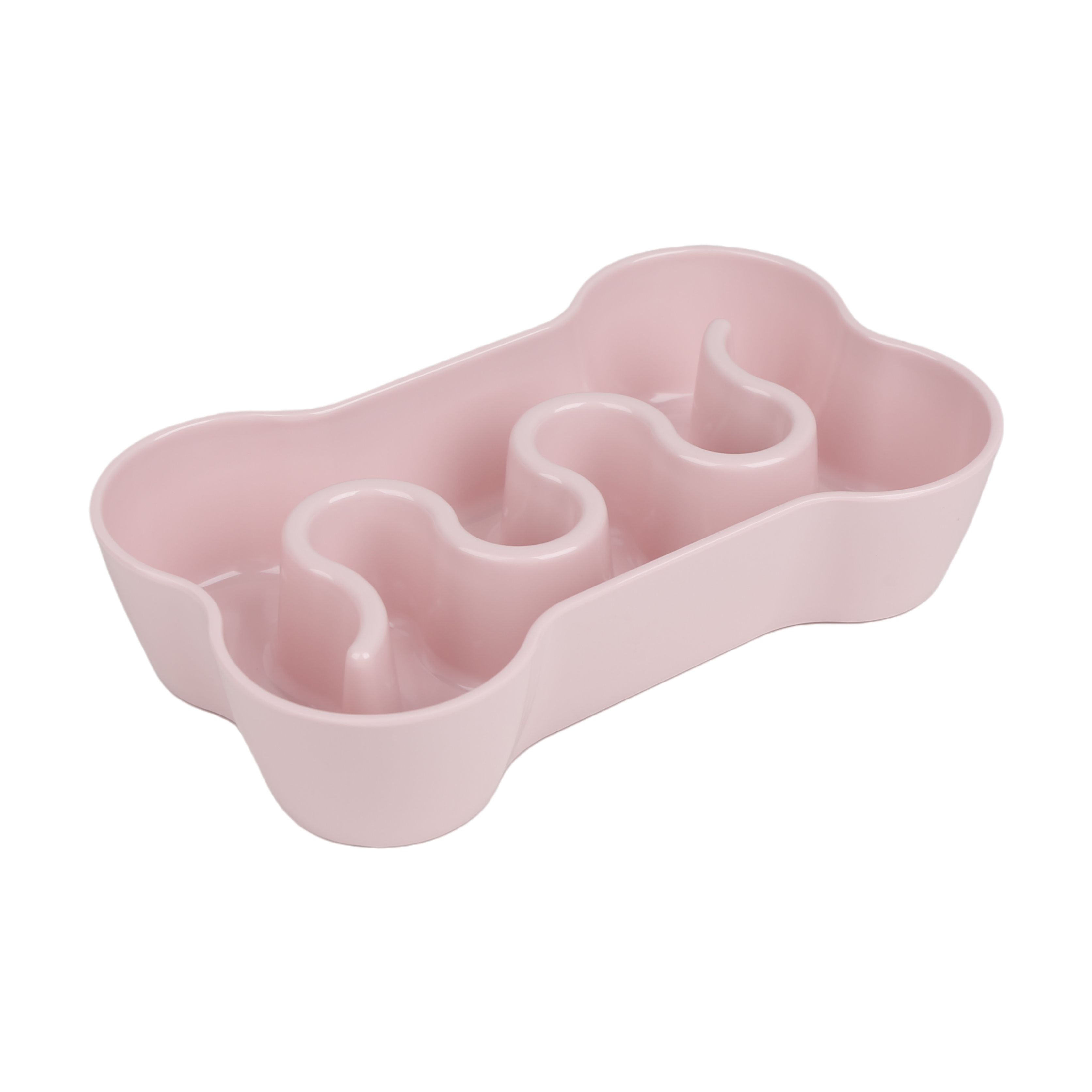 Slow Feeder Dog Bowl Rounded Shape Plastic Solid Pattern Anti Obesity Design for Healthy Weight Control Pet Feeding