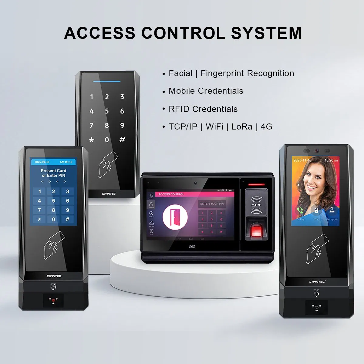 WiFi 4G LTE Cloud Remote Real-time Monitoring Facial Recognition Time Attendance System RFID NFC Employee TimeKeeping