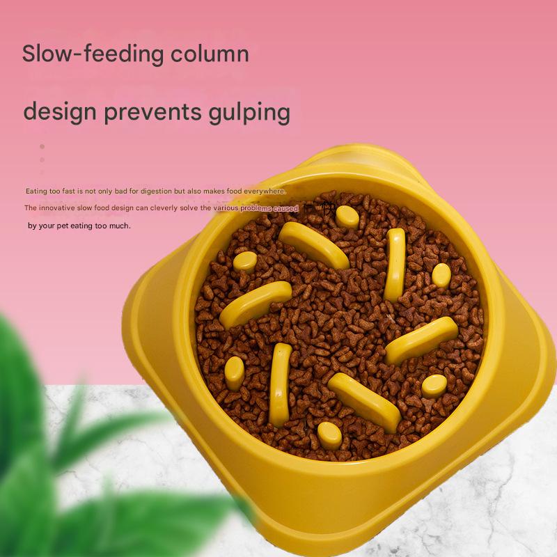 Dog Bowl Slow Feeder with Anti-Skid Non-Slip Grip Base to Reduce Overeating Bloating Vomiting Obesity for Wet Dry Raw Food