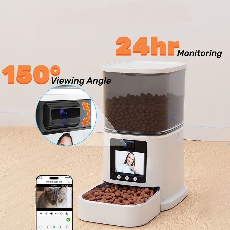 Popular Pet Supplies App Remote Control Voice Recording Custom Feeding Plan Suitable Wifi Smart Pet Feeder For Multi Pet Family