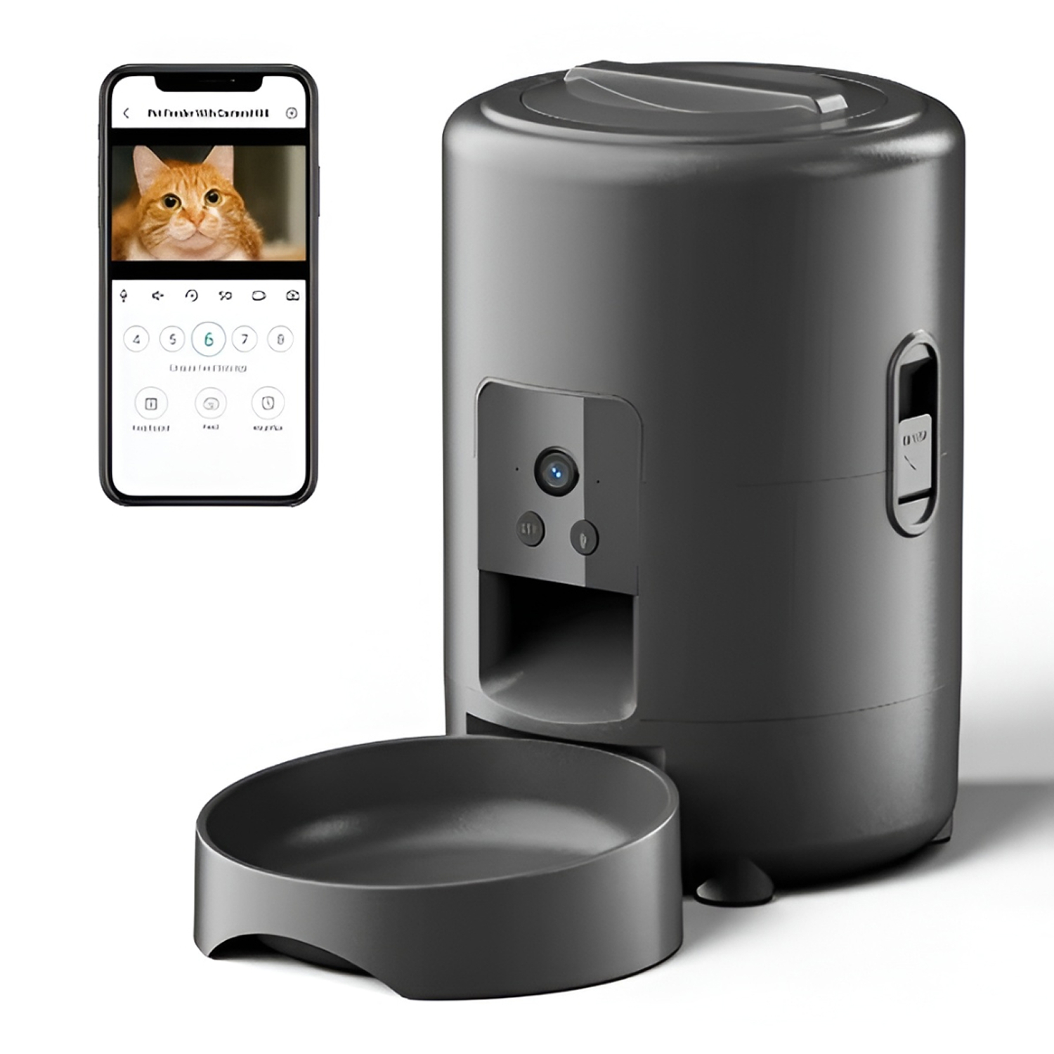 Sudex Q0292L Auto Cat Dog Feeder Camera Smart WiFi App Timed Dry Food Dispenser Diet Portion Meal Control Plastic Solid